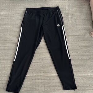 Adidas Women's Black Joggers with White Stripes